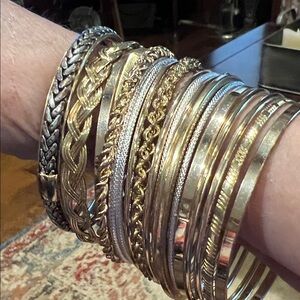 Elegant Gold and Silver Bangle Set